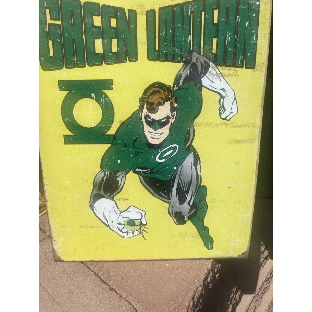 Green Lantern DC Comics Retro Metal To sign 16”x12” Desperate Enterprises 2011